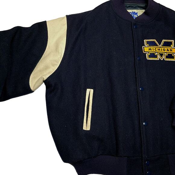 Vintage Chalk Line Michigan Wolverines Wool Varsity Letterman Jacket Size 2XL - Picture 4 of 11